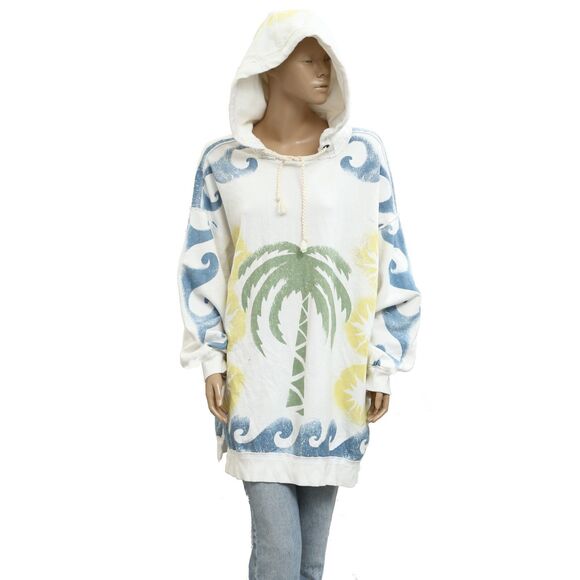 Free People We The Free Air It Out Hoodie Top Print Sweatshirt Slouchy L 284064 - Picture 8 of 11